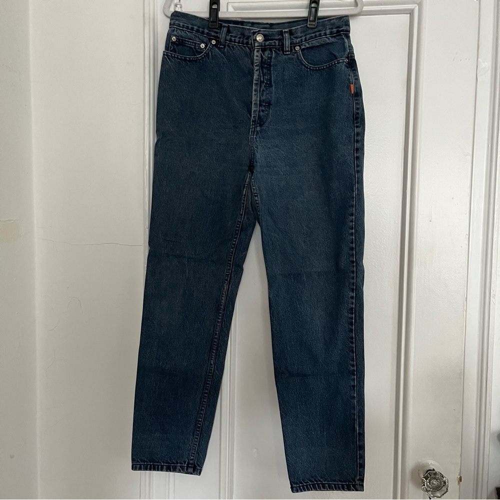 Vintage high-rise straight-leg dark-wash Marco Polo jeans
